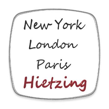 Städtische Handschrift NY, London, Paris, Hietzing - Viereckiger Kühlschrankmagnet - Weiß - Vorne