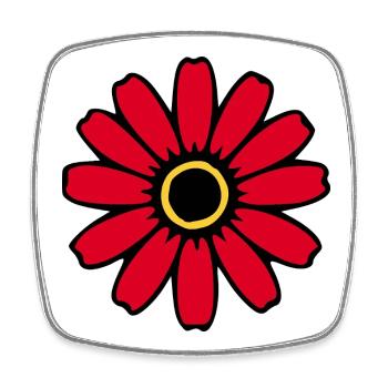 Fleurs rouges Fleurs Fleur Fleur sauvage Herbes - Magnet carré - blanc - Devant