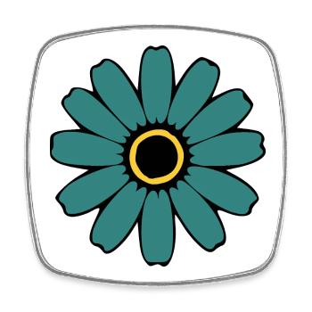 Blaue Blume Blüte türkis Blumen Geschenk Mutter  - Viereckiger Kühlschrankmagnet - Weiß - Vorne
