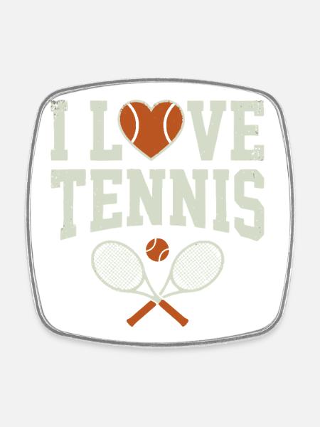 Chemise de tennis, sweat à capuche I Love Tennis, short - Magnet carré - blanc