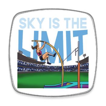Sky is the Limit: Pole Vault - Square fridge magnet - white - Front
