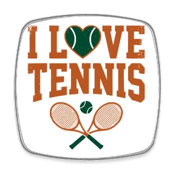 I Love Tennis Paris, Stylisches Tennis Fan Shirt - Viereckiger Kühlschrankmagnet - Weiß - Vorne