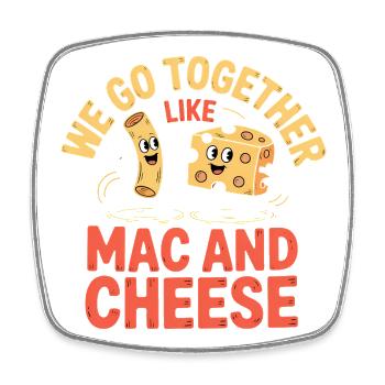 Mac and Cheese Best Friends Couple Design - Square fridge magnet - white - Front
