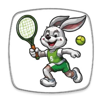 Héros du service de tennis de Hoppel - Magnet carré - blanc - Devant
