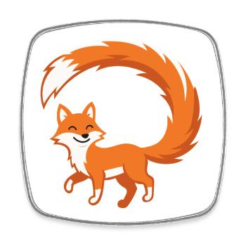 Firefox Longue Queue ! - Magnet carré - blanc - Devant