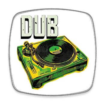 Platine Dub Reggae - Magnet carré - blanc - Devant