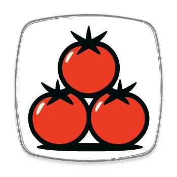 Récolte de Tomates Potager Serre - Magnet carré - blanc - Devant