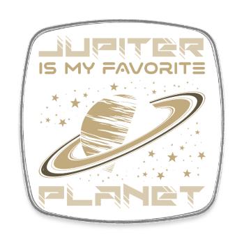 Jupiter est ma blague préférée sur la planète Saturne - Magnet carré - blanc - Devant