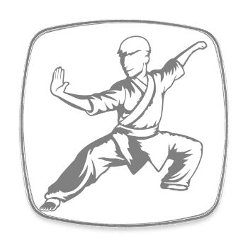Kung Fu Kämpfer Kampfkunst Aktion Pose Angriff - Viereckiger Kühlschrankmagnet - Weiß - Vorne