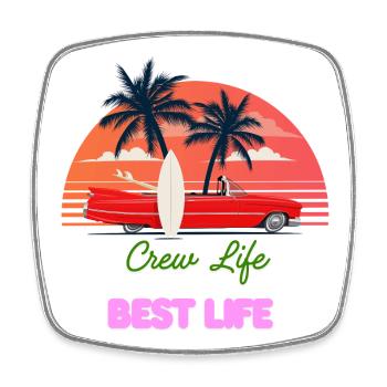 Vie de croisière Best Life – T-shirt pour les amateurs de croisière - Magnet carré - blanc - Devant