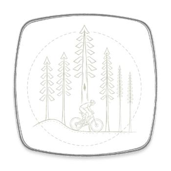 Cyclist in nature - Square fridge magnet - white - Front