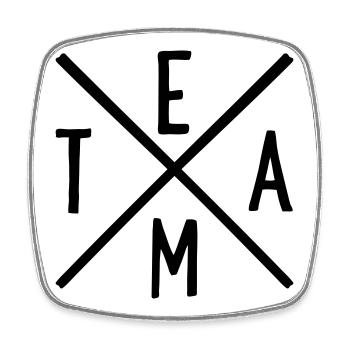 Team - Viereckiger Kühlschrankmagnet - Weiß - Vorne