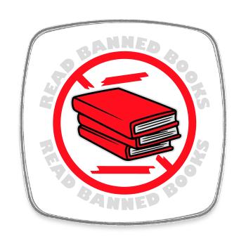 Read Banned Books Verbotene Bücher Lesen Freiheit - Square fridge magnet - white - Front