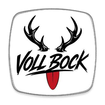 VOLL BOCK - Viereckiger Kühlschrankmagnet - Weiß - Vorne