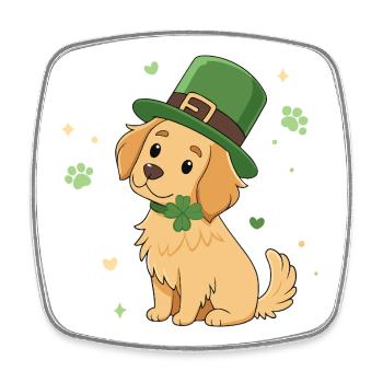 Lucky Irish Puppy - Square fridge magnet - white - Front