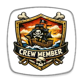 Membre d’équipage d’un navire pirate - Magnet carré - blanc - Devant