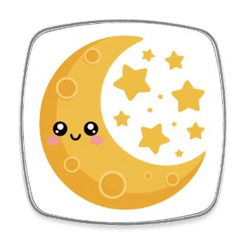 Moon and stars - Square fridge magnet - white - Front