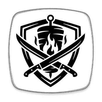 Döner Symbol Dönerskeß - Square fridge magnet - white - Front