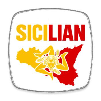 Stolz Sicilianer – Sizilien Farbblock - Viereckiger Kühlschrankmagnet - Weiß - Vorne