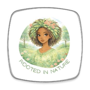 A woman rooted in Nature - Square fridge magnet - white - Front