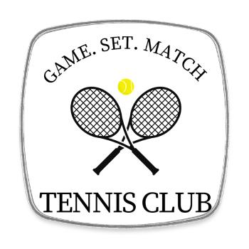  Tennis Club - Viereckiger Kühlschrankmagnet - Weiß - Vorne