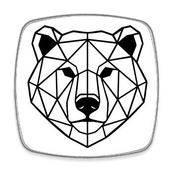 Polygone d’ours - Magnet carré - blanc - Devant