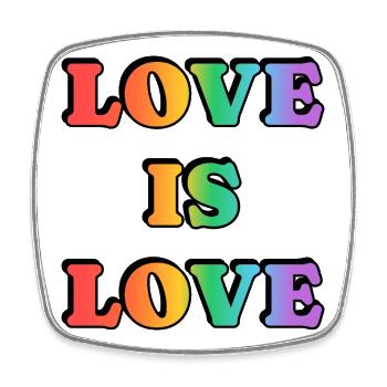 Love Is Love Rainbow Text - Square fridge magnet - white - Front
