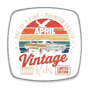 Cadeau d’anniversaire rétro vintage de Avril 1984 - Magnet carré - blanc - Devant