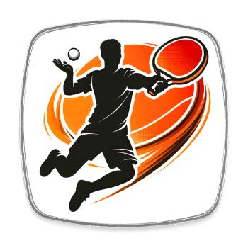 Joueur de ping-pong avec une chemise de service de tennis de table - Magnet carré - blanc - Devant