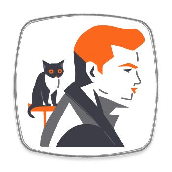 Mann mit Katze - Tusarisa - Viereckiger Kühlschrankmagnet - Weiß - Vorne
