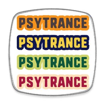 Pile de couleurs Psytrance - Magnet carré - blanc - Devant