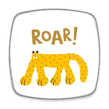 Roar Wild Animal Funny Cute Wildlife Design - Viereckiger Kühlschrankmagnet - Weiß - Vorne