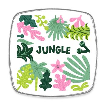 Jungle Tropical Leaves Pattern Nature Design - Viereckiger Kühlschrankmagnet - Weiß - Vorne