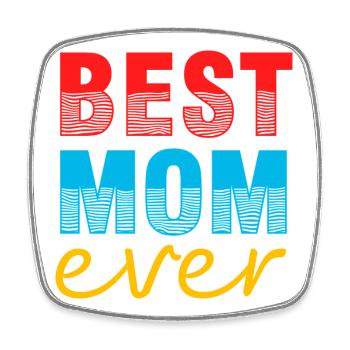 momBest Mom Ever Gift Shirt - Square fridge magnet - white - Front