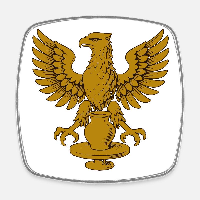 Golden Eagle Crest Emblem - Square fridge magnet - white