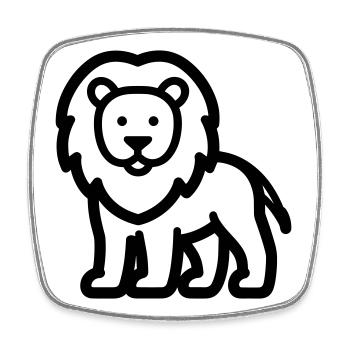 lion - Magnet carré - blanc - Devant