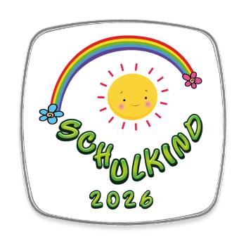 Sonnenschein Schulkind 2026 - Viereckiger Kühlschrankmagnet - Weiß - Vorne