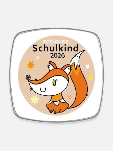 Schulkind 2026  - Viereckiger Kühlschrankmagnet - Weiß