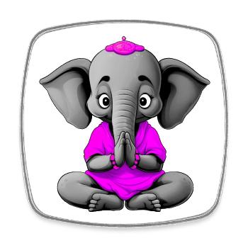 Yogi Elephant - Square fridge magnet - white - Front