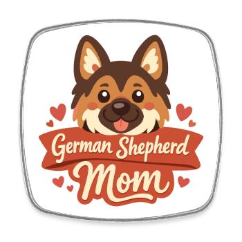 German Shepherd Owners and Dog Lovers GSD Mom - Square fridge magnet - white - Front