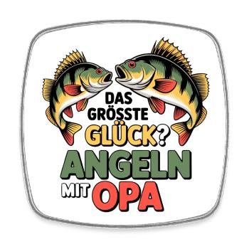 Opa & Enkel Angeln - Viereckiger Kühlschrankmagnet - Weiß - Vorne