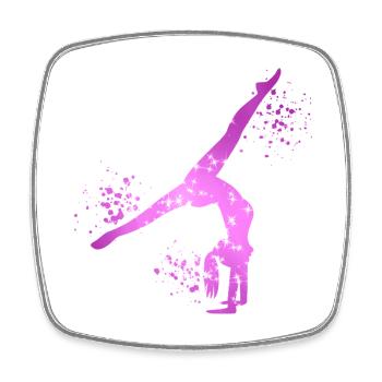 Gymnaste Fille Gymnastique Acrobatie - Magnet carré - blanc - Devant
