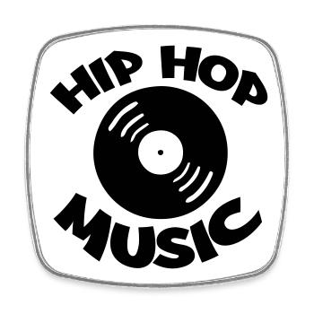 Hip Hop Music - Viereckiger Kühlschrankmagnet - Weiß - Vorne