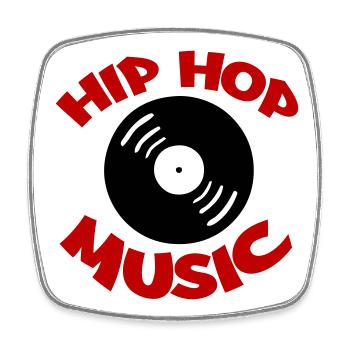 Hip Hop Musik Logo - Viereckiger Kühlschrankmagnet - Weiß - Vorne