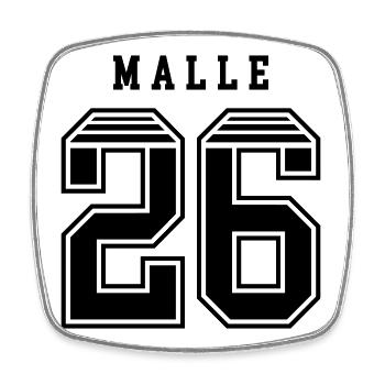 Malle 26 Jersey - Square fridge magnet - white - Front
