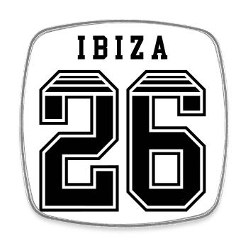 Maillot Ibiza 26 2026 - Magnet carré - blanc - Devant