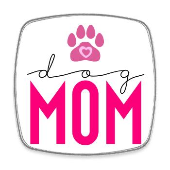 MOM Paws Heart Pink Design - Square fridge magnet - white - Front