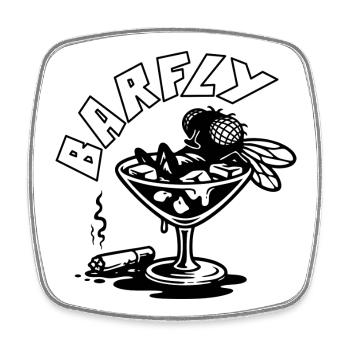 Bow tie in cocktail glass - Square fridge magnet - white - Front