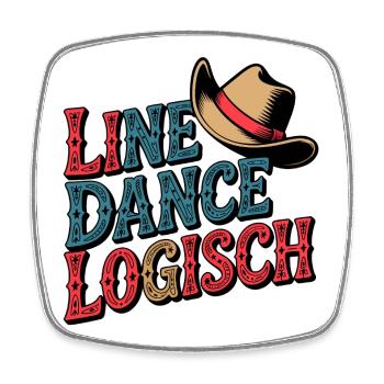 Line Dance Logisch - Viereckiger Kühlschrankmagnet - Weiß - Vorne