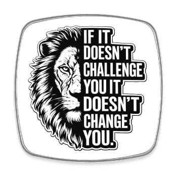 Löwe Zorniger Lion Fitness Life Challenge  - Viereckiger Kühlschrankmagnet - Weiß - Vorne